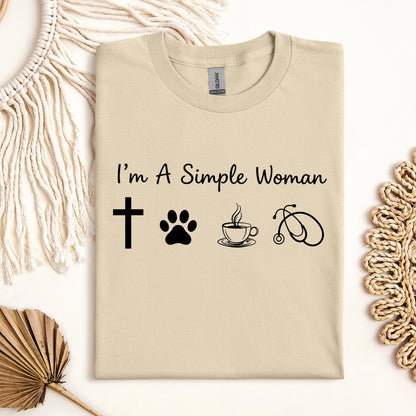 I'm A Simple Woman Cross Dog Cat Coffee Stethoscope 01