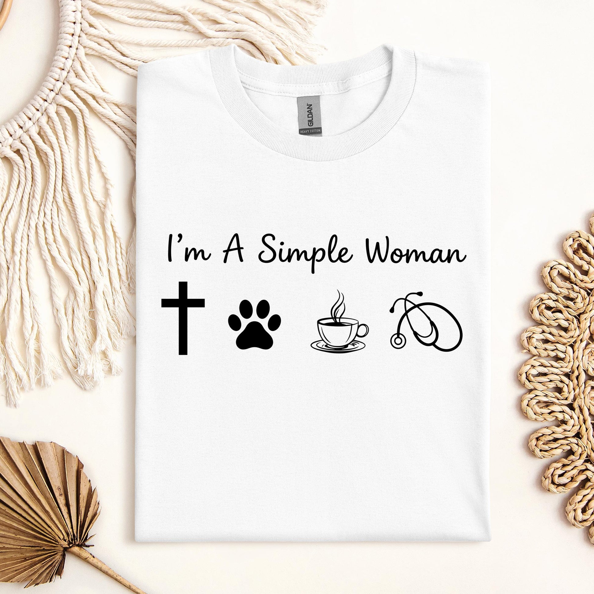 I'm A Simple Woman Cross Dog Cat Coffee Stethoscope 01