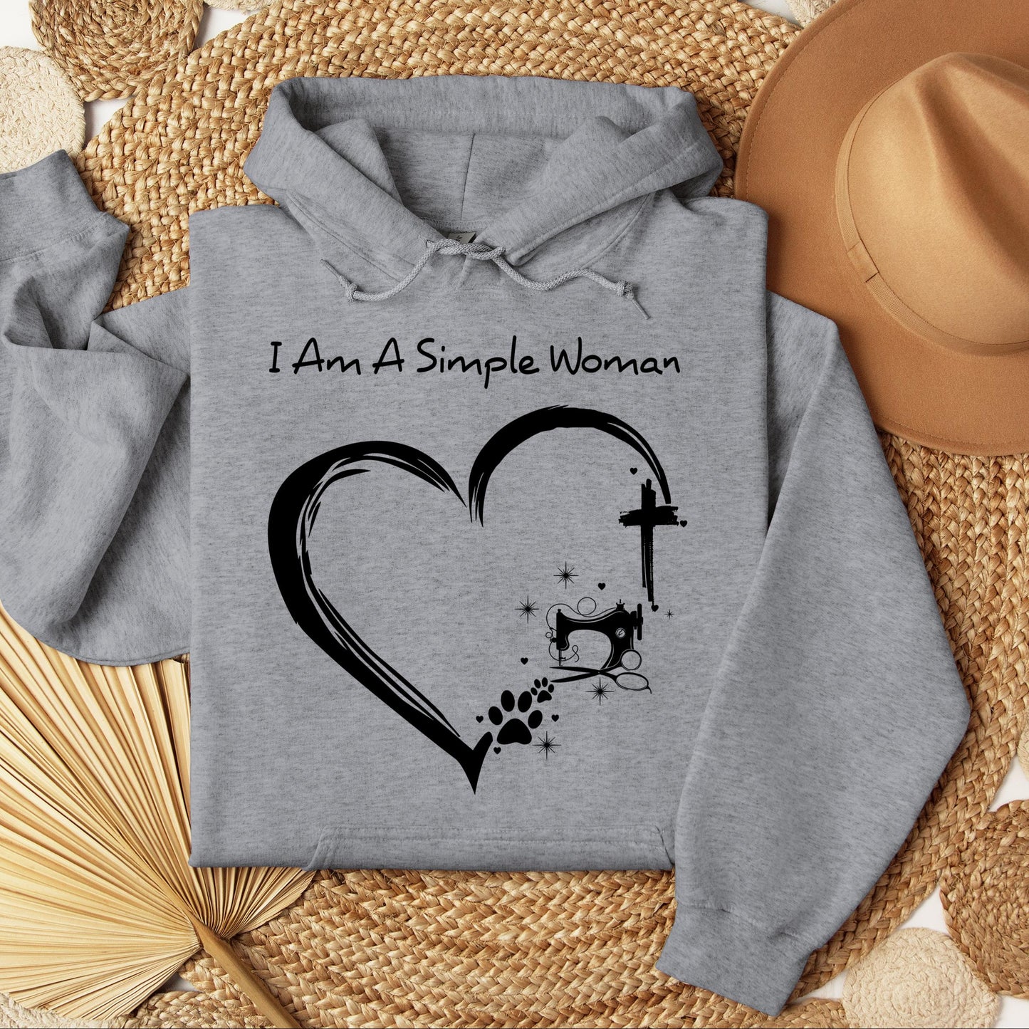 I'm A Simple Woman Cross Sewing Machine Dog Cat 01