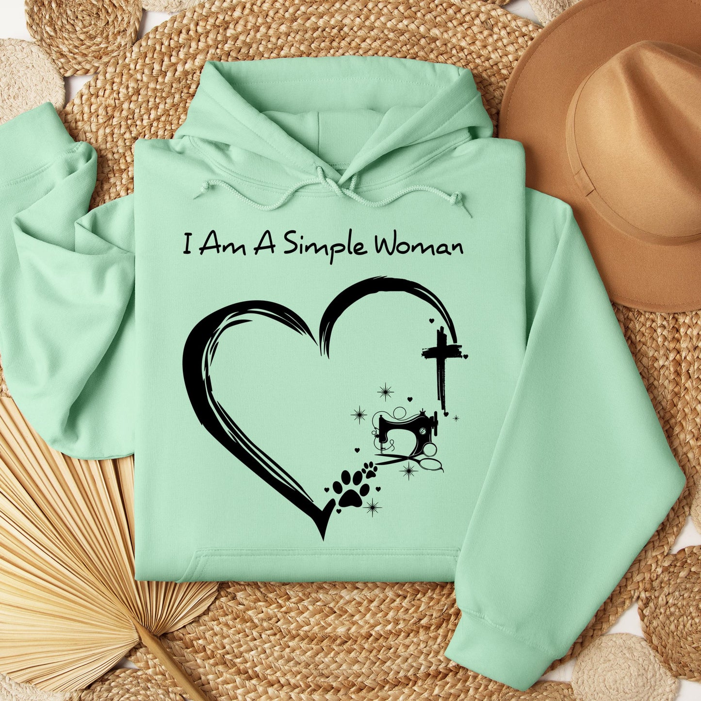 I'm A Simple Woman Cross Sewing Machine Dog Cat 01