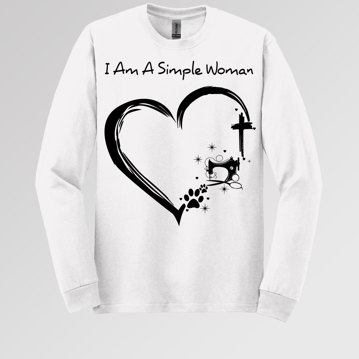 I'm A Simple Woman Cross Sewing Machine Dog Cat 01