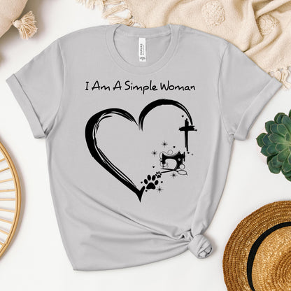 I'm A Simple Woman Cross Sewing Machine Dog Cat 01