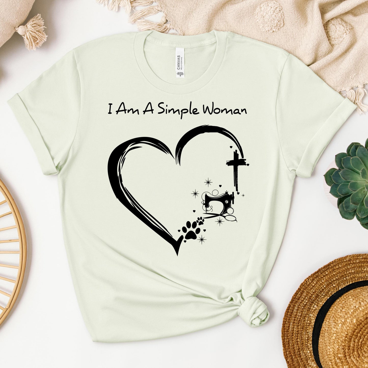 I'm A Simple Woman Cross Sewing Machine Dog Cat 01