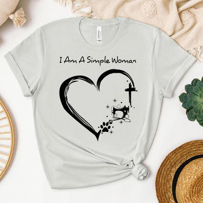 I'm A Simple Woman Cross Sewing Machine Dog Cat 01