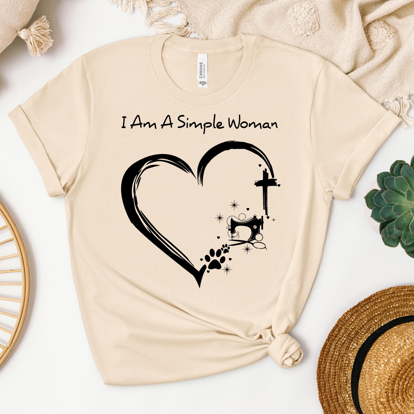 I'm A Simple Woman Cross Sewing Machine Dog Cat 01