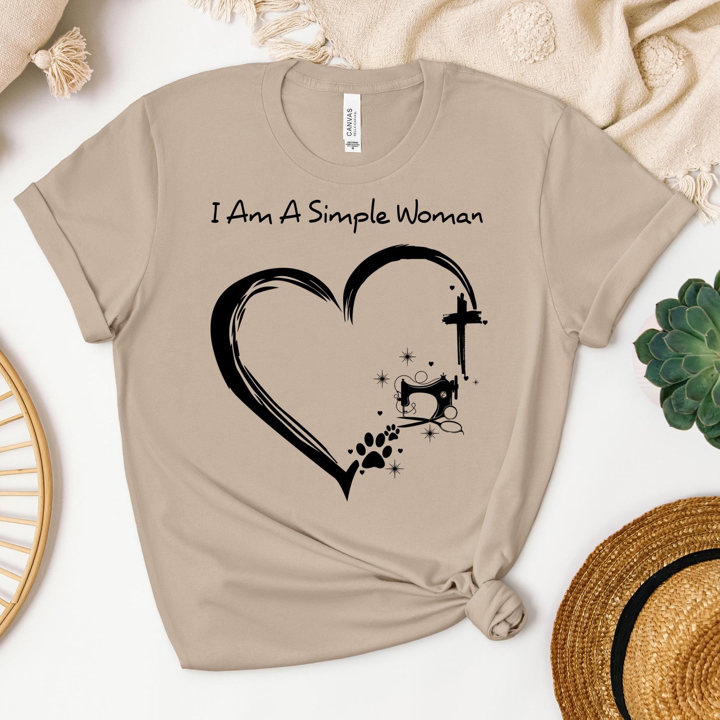 I'm A Simple Woman Cross Sewing Machine Dog Cat 01