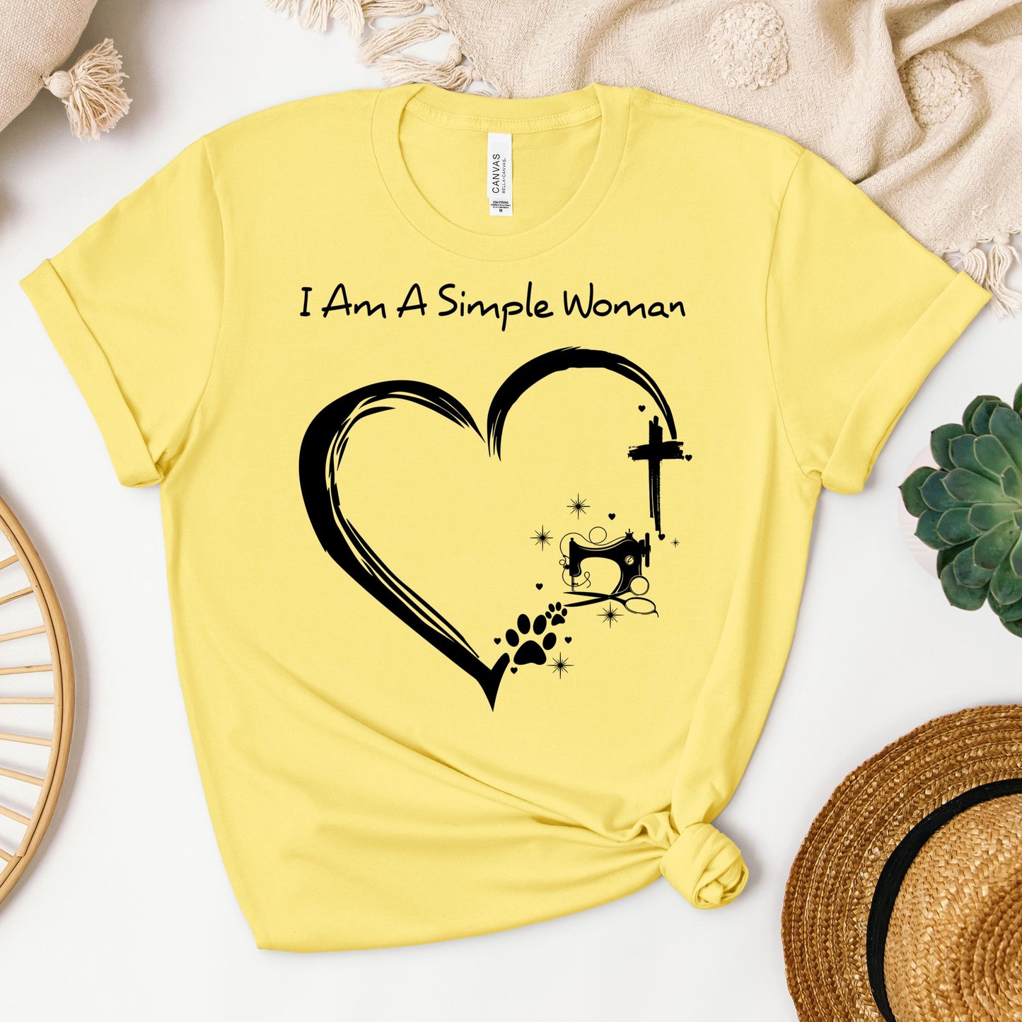 I'm A Simple Woman Cross Sewing Machine Dog Cat 01