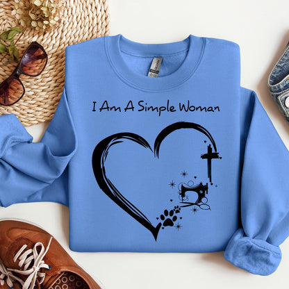 I'm A Simple Woman Cross Sewing Machine Dog Cat 01