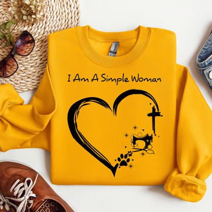 I'm A Simple Woman Cross Sewing Machine Dog Cat 01