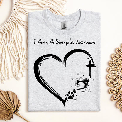 I'm A Simple Woman Cross Sewing Machine Dog Cat 01