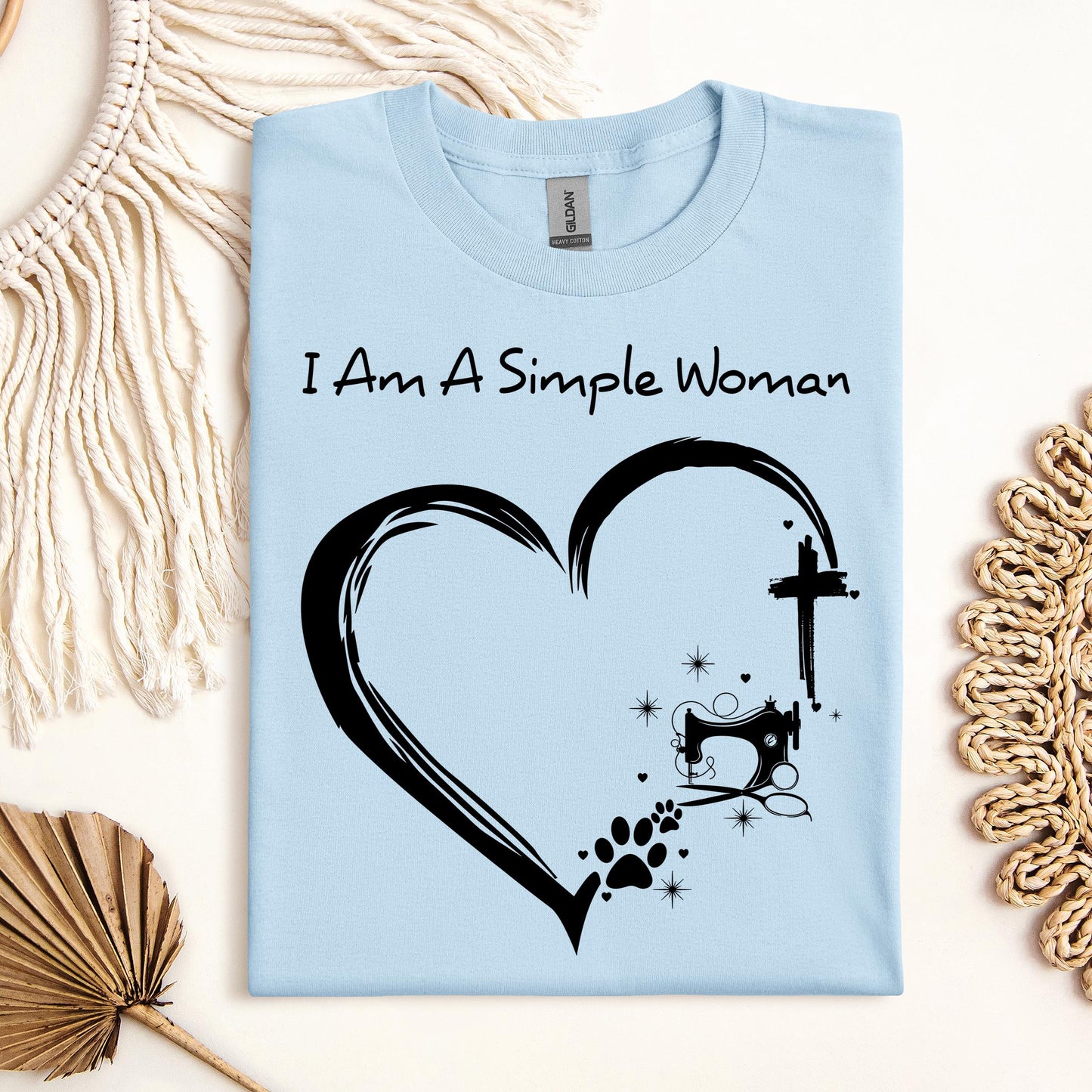 I'm A Simple Woman Cross Sewing Machine Dog Cat 01