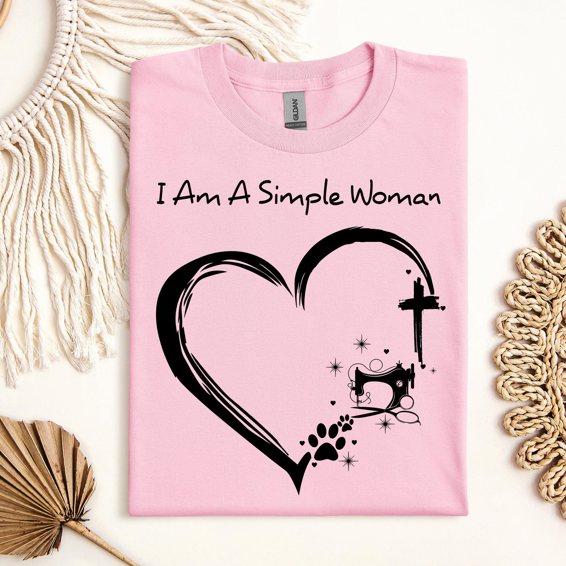 I'm A Simple Woman Cross Sewing Machine Dog Cat 01