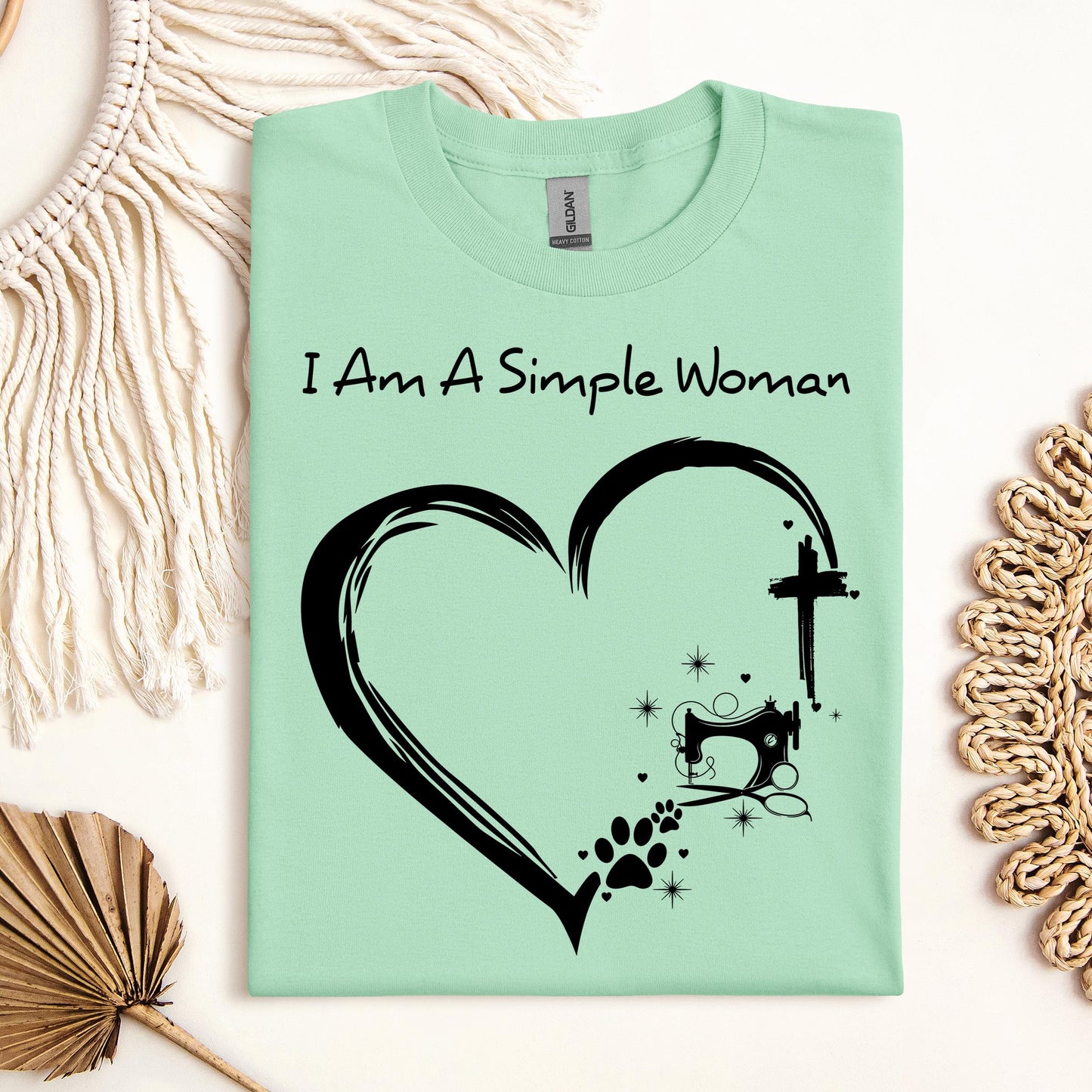 I'm A Simple Woman Cross Sewing Machine Dog Cat 01