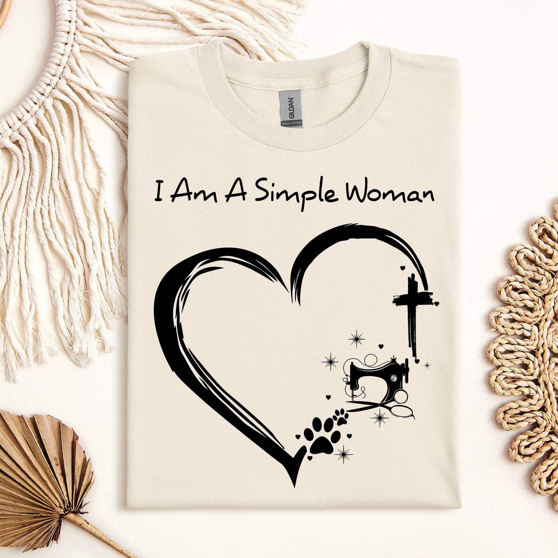 I'm A Simple Woman Cross Sewing Machine Dog Cat 01