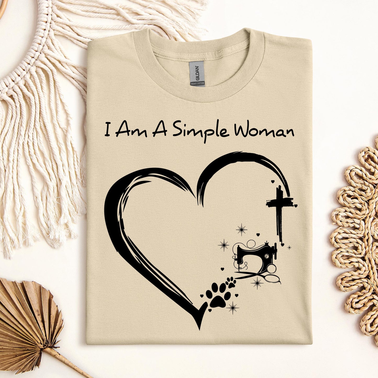 I'm A Simple Woman Cross Sewing Machine Dog Cat 01