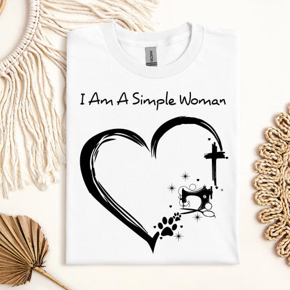I'm A Simple Woman Cross Sewing Machine Dog Cat 01