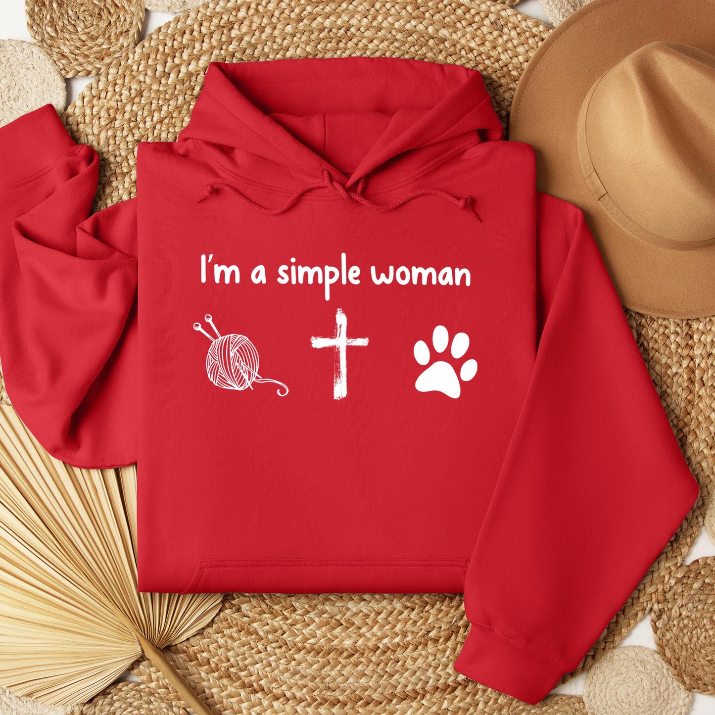 Im A Simple Woman Yarn Cross Dog Cat