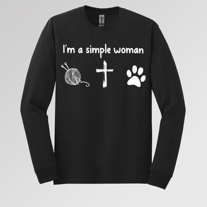 Im A Simple Woman Yarn Cross Dog Cat