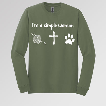 Im A Simple Woman Yarn Cross Dog Cat