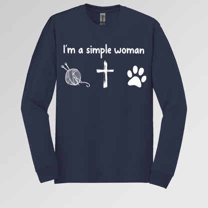 Im A Simple Woman Yarn Cross Dog Cat