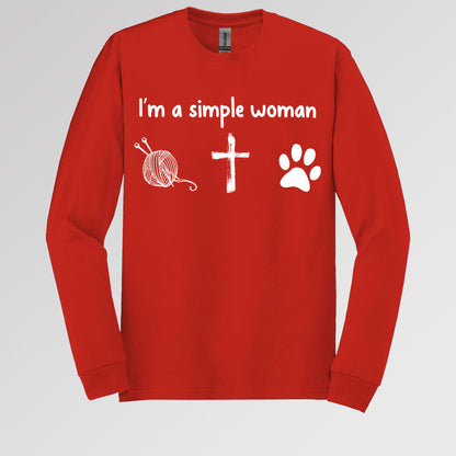 Im A Simple Woman Yarn Cross Dog Cat