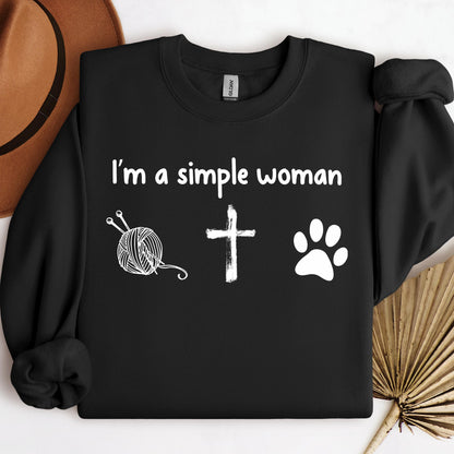 Im A Simple Woman Yarn Cross Dog Cat