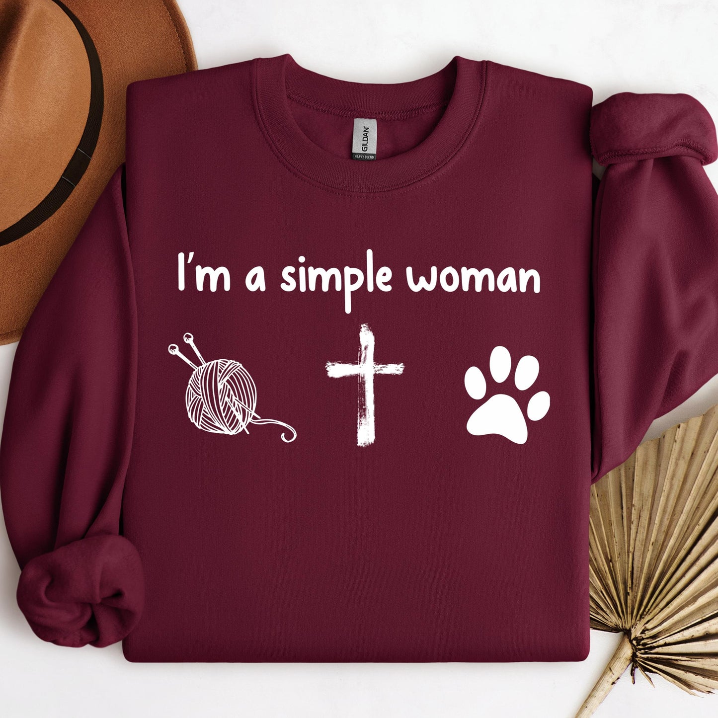 Im A Simple Woman Yarn Cross Dog Cat