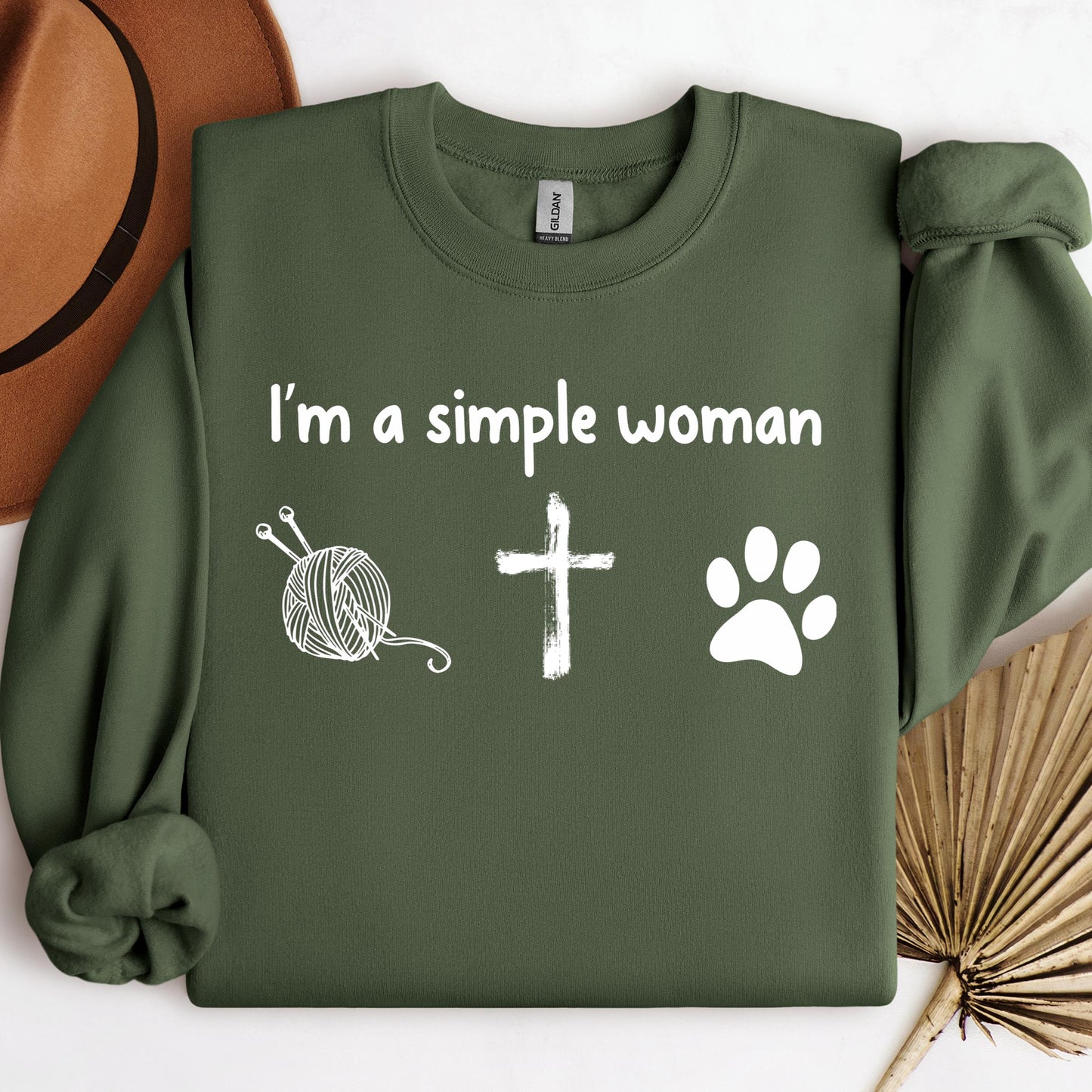 Im A Simple Woman Yarn Cross Dog Cat