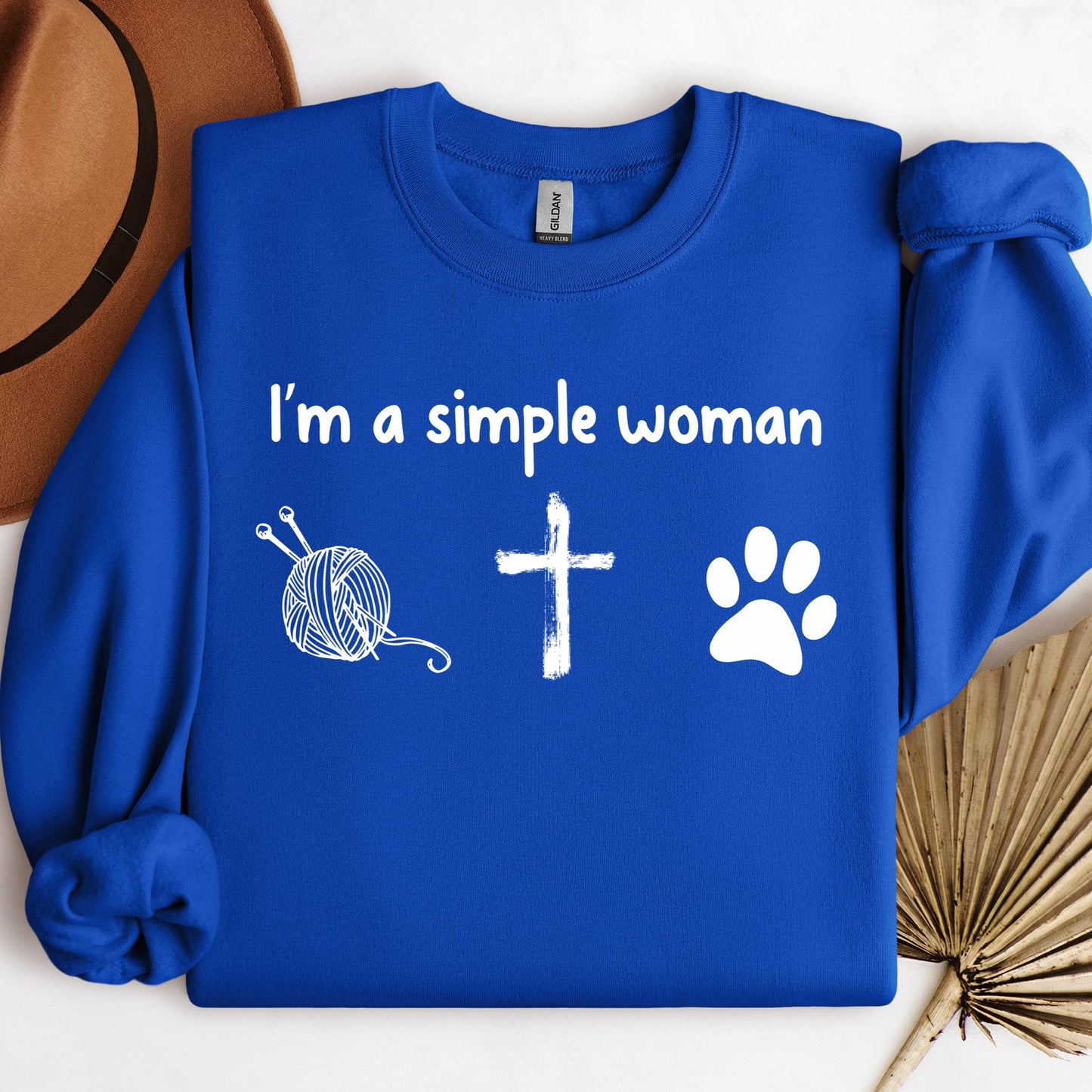 Im A Simple Woman Yarn Cross Dog Cat