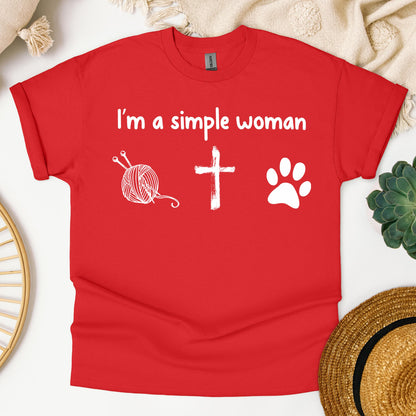 Im A Simple Woman Yarn Cross Dog Cat