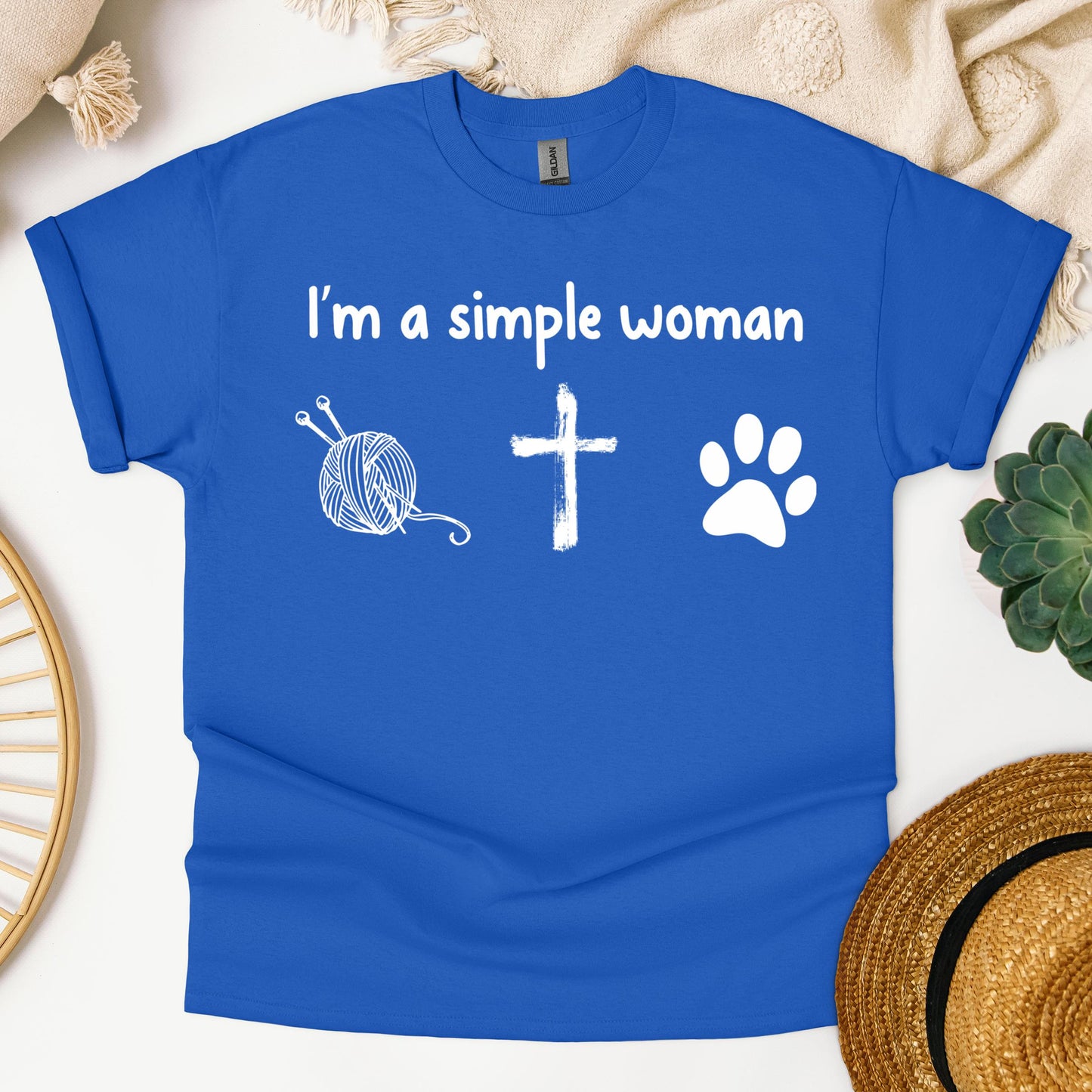 Im A Simple Woman Yarn Cross Dog Cat
