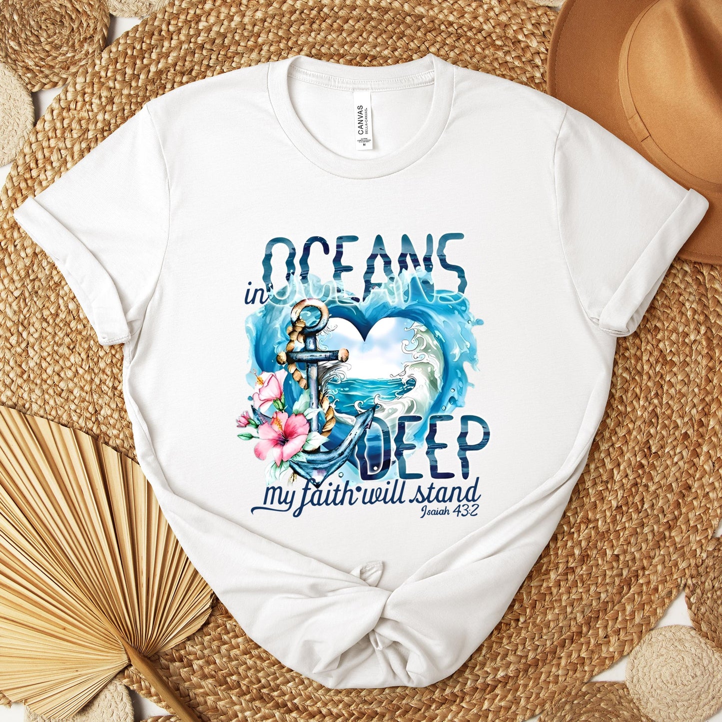 In Oceans Deep My Faith Will Stand Isaiah 43.2 Premium T-shirt