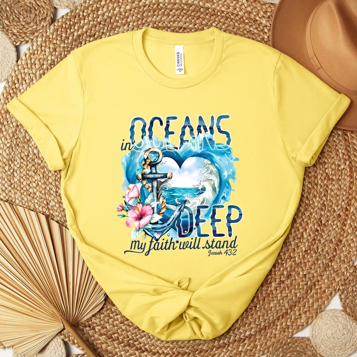 In Oceans Deep My Faith Will Stand Isaiah 43.2 Premium T-shirt