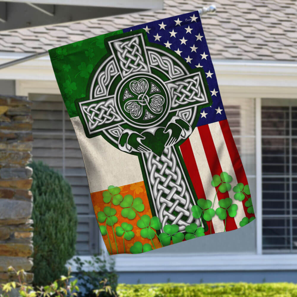 Irish American Flag Irish Celtic Christian Flag THB3706Fv1