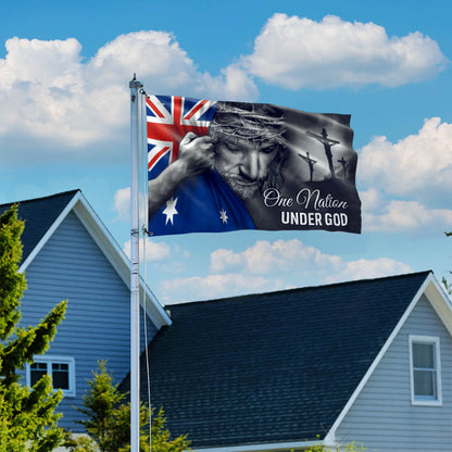 One Nation Under God Jesus Australian Flag - Patriotic Grommet Flag