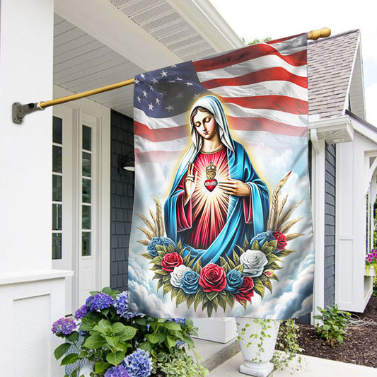 FLAGWIX The Immaculate Heart of Mary American Flag