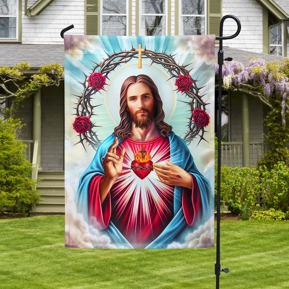 The Sacred Heart of Jesus Religious Flag