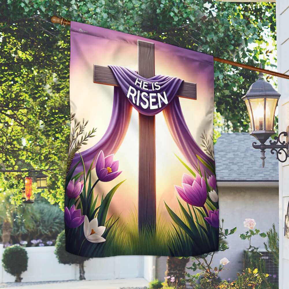 FLAGWIX Jesus Easter Day He Is Risen Christian Cross Flag