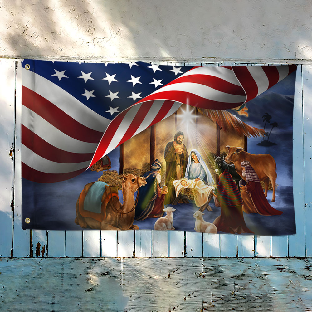 Christmas Grommet Flag Nativity Of Jesus