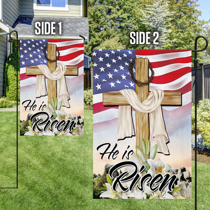 Easter Jesus He Is Risen American Flag