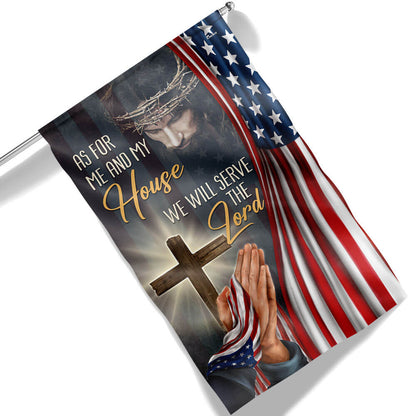 Christian Jesus We Will Serve The Lord American Flag