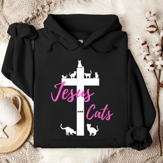 Jesus And Cats Hoodie