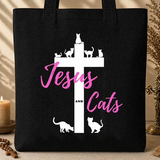 Jesus And Cats Tote Bag