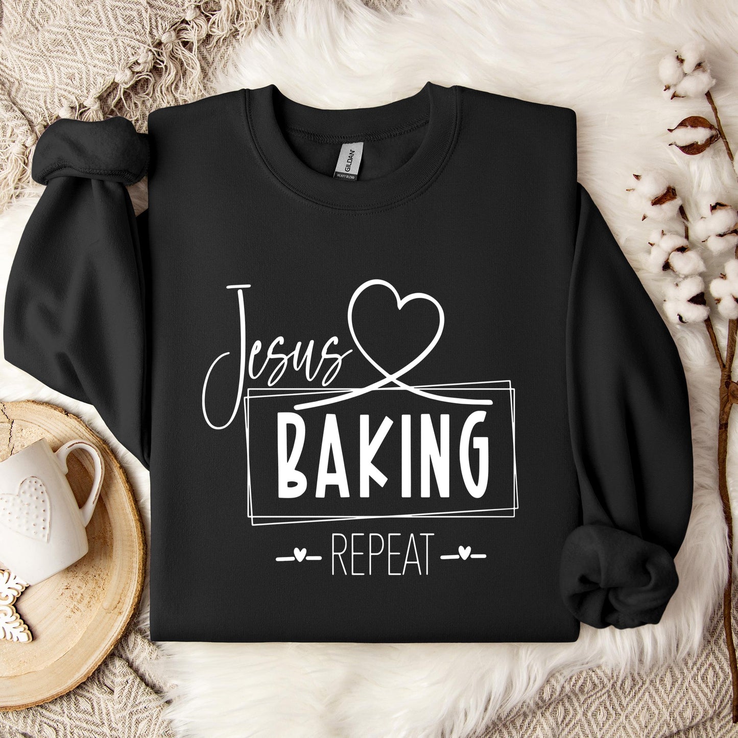 Jesus Baking Repeat Sweatshirt