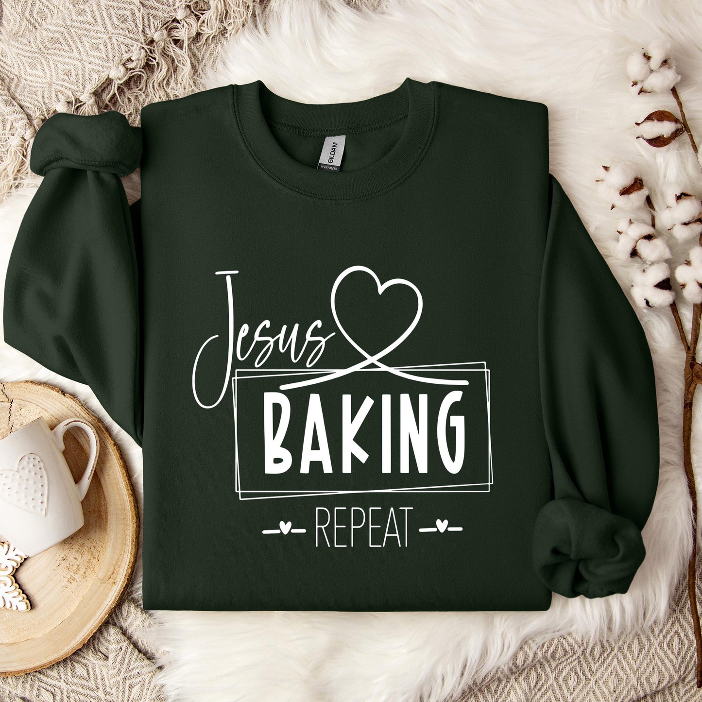 Jesus Baking Repeat Sweatshirt