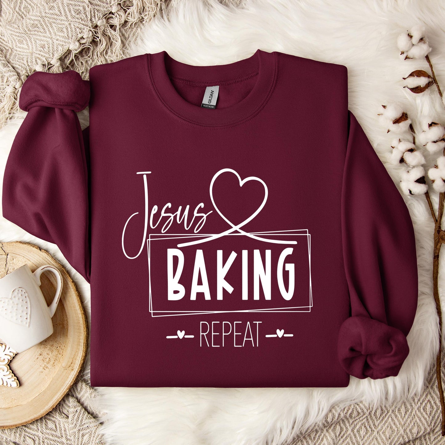 Jesus Baking Repeat Sweatshirt