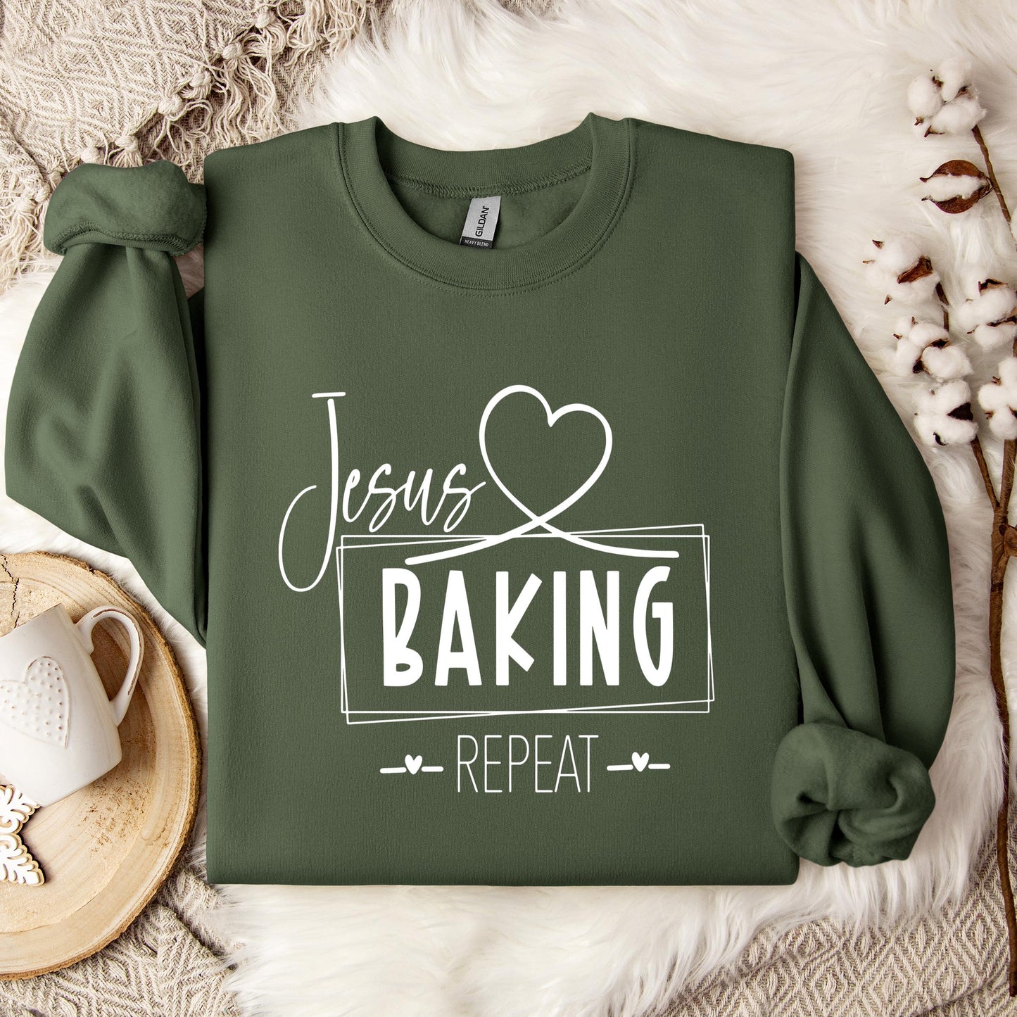 Jesus Baking Repeat Sweatshirt