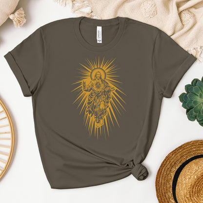Jesus Christ Rising with Sacred Heart 01