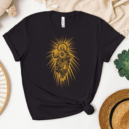Jesus Christ Rising with Sacred Heart 01