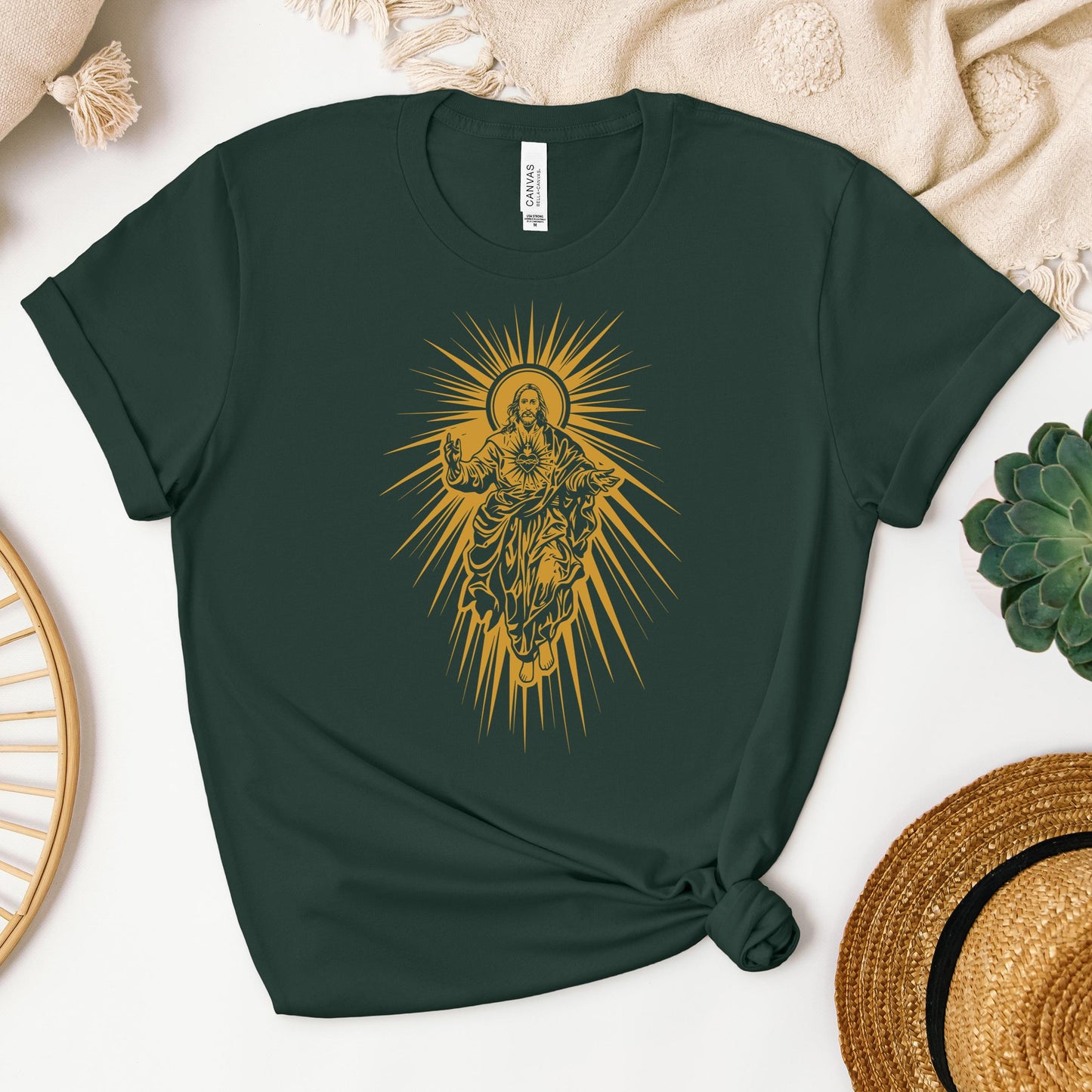 Jesus Christ Rising with Sacred Heart 01